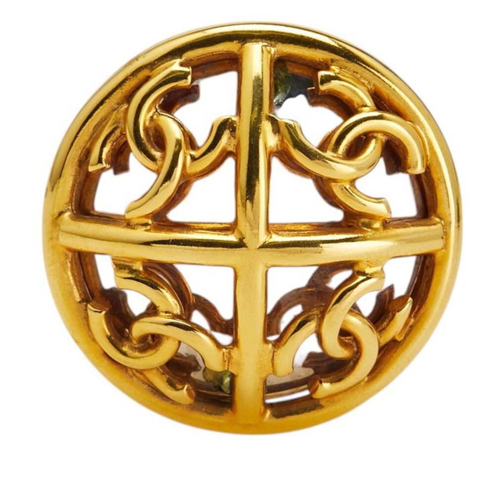 Chanel Cc Logo Round Brooch Metal #209832C65B